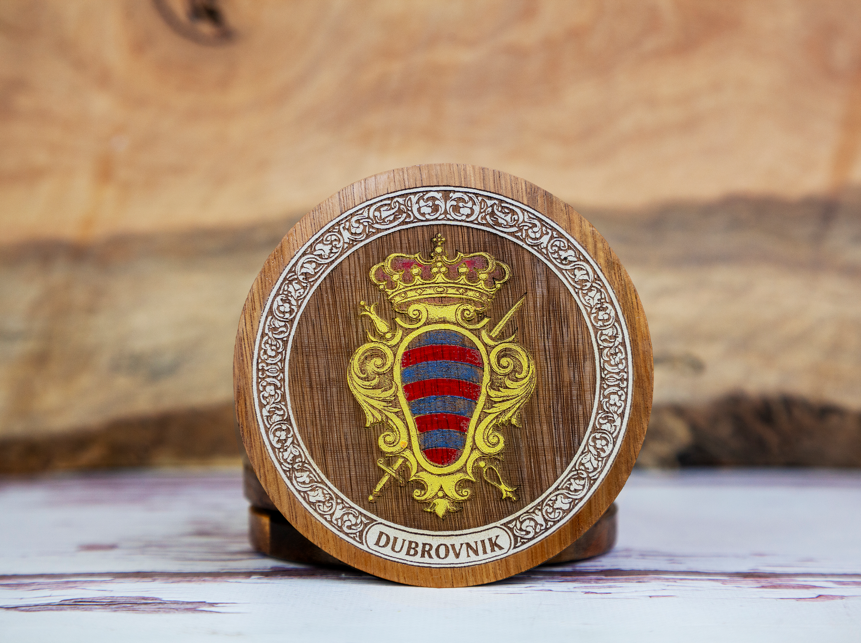 Dubrovnik Coat of Arms – Full-Colour Hand-Painted Coaster Set