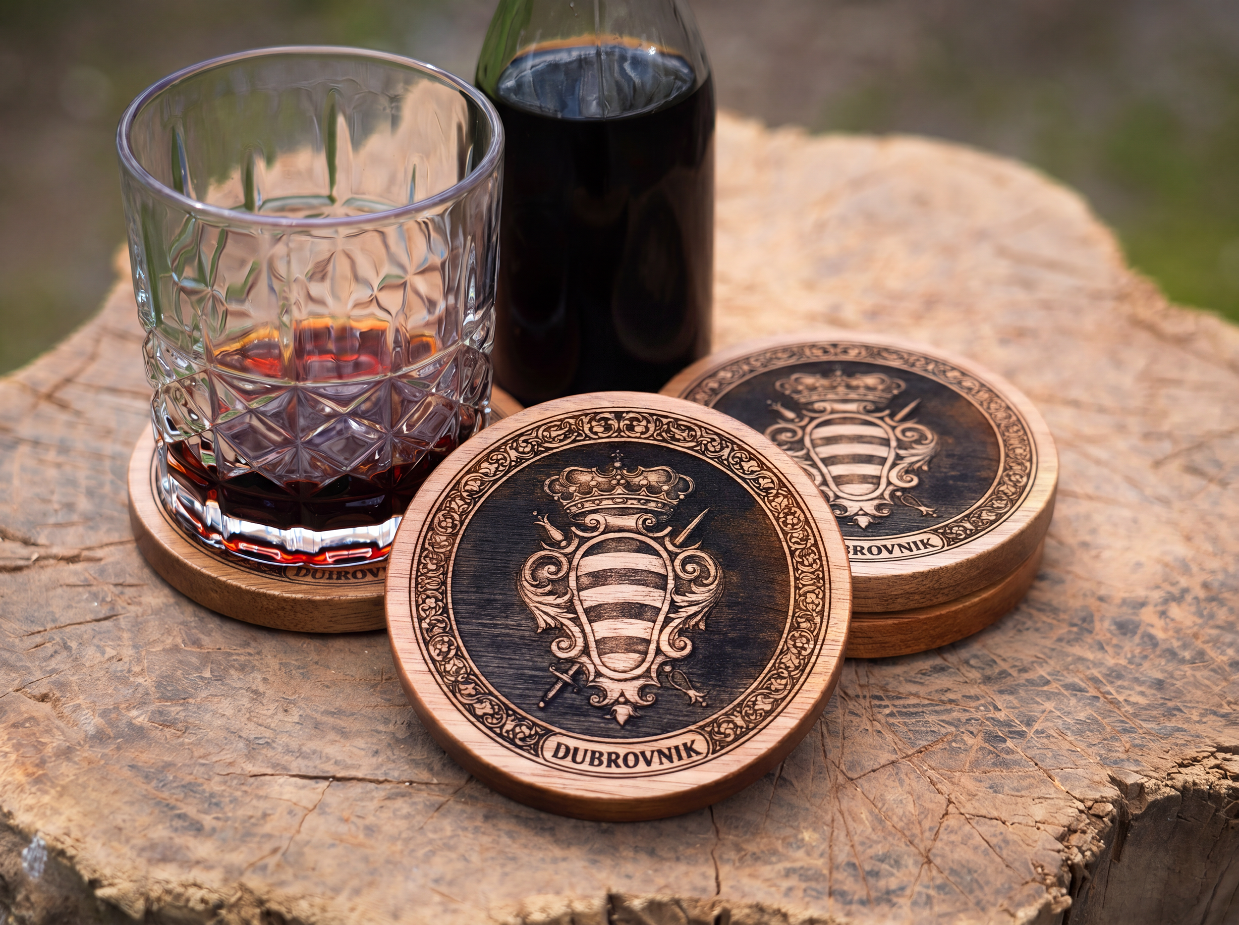 Dubrovnik– Acacia Wood Coaster Set