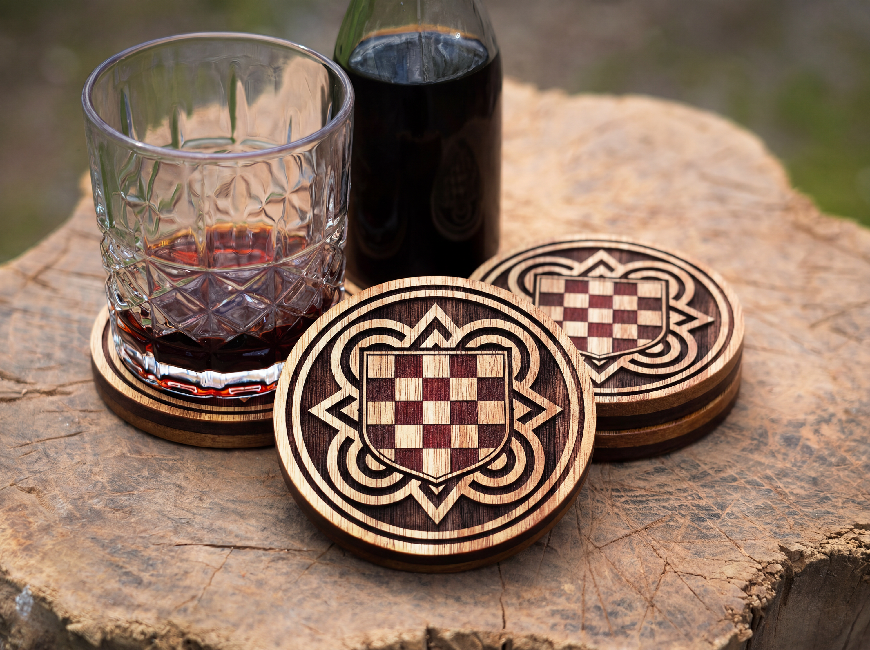 HOS Emblem – One-Colour Painted Coaster Set