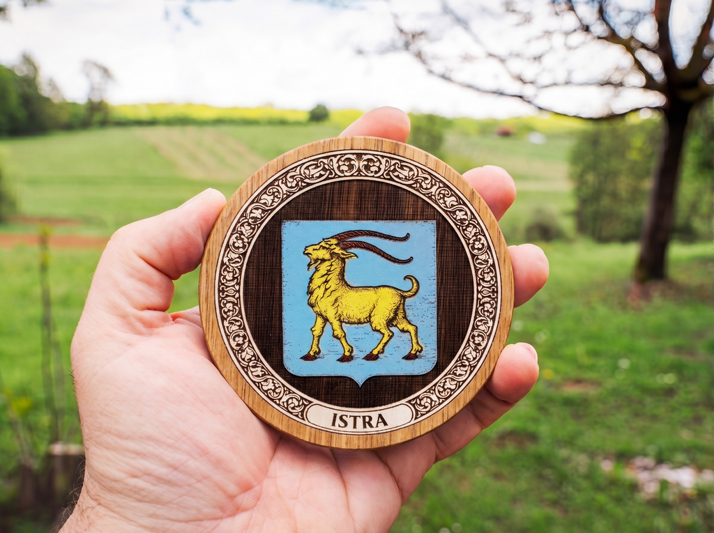 Istria Coat of Arms – Full-Colour Hand-Painted Coaster Set