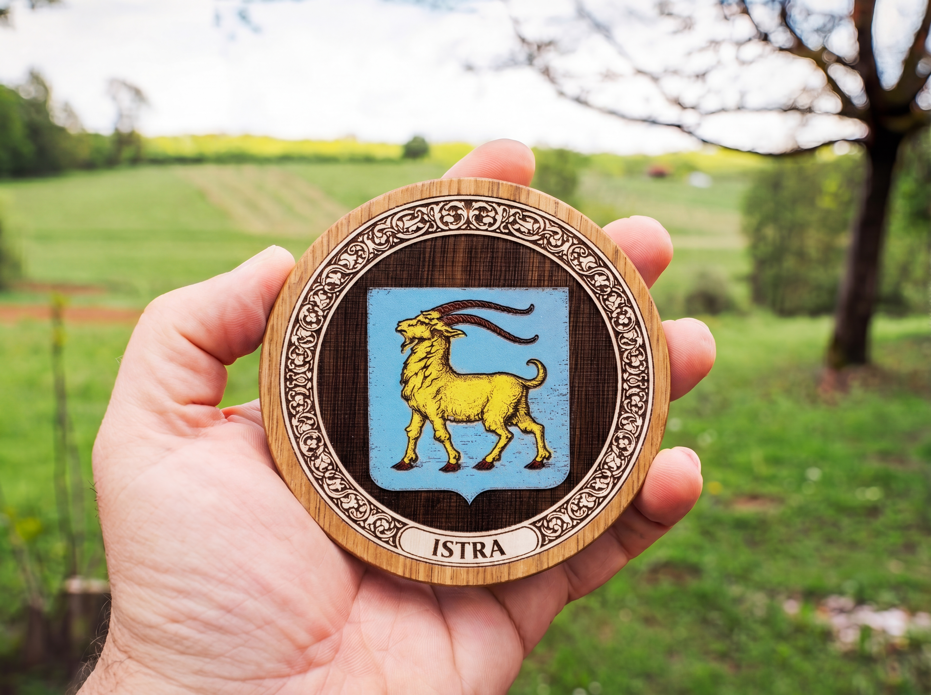 Istria Coat of Arms – Full-Colour Hand-Painted Coaster Set