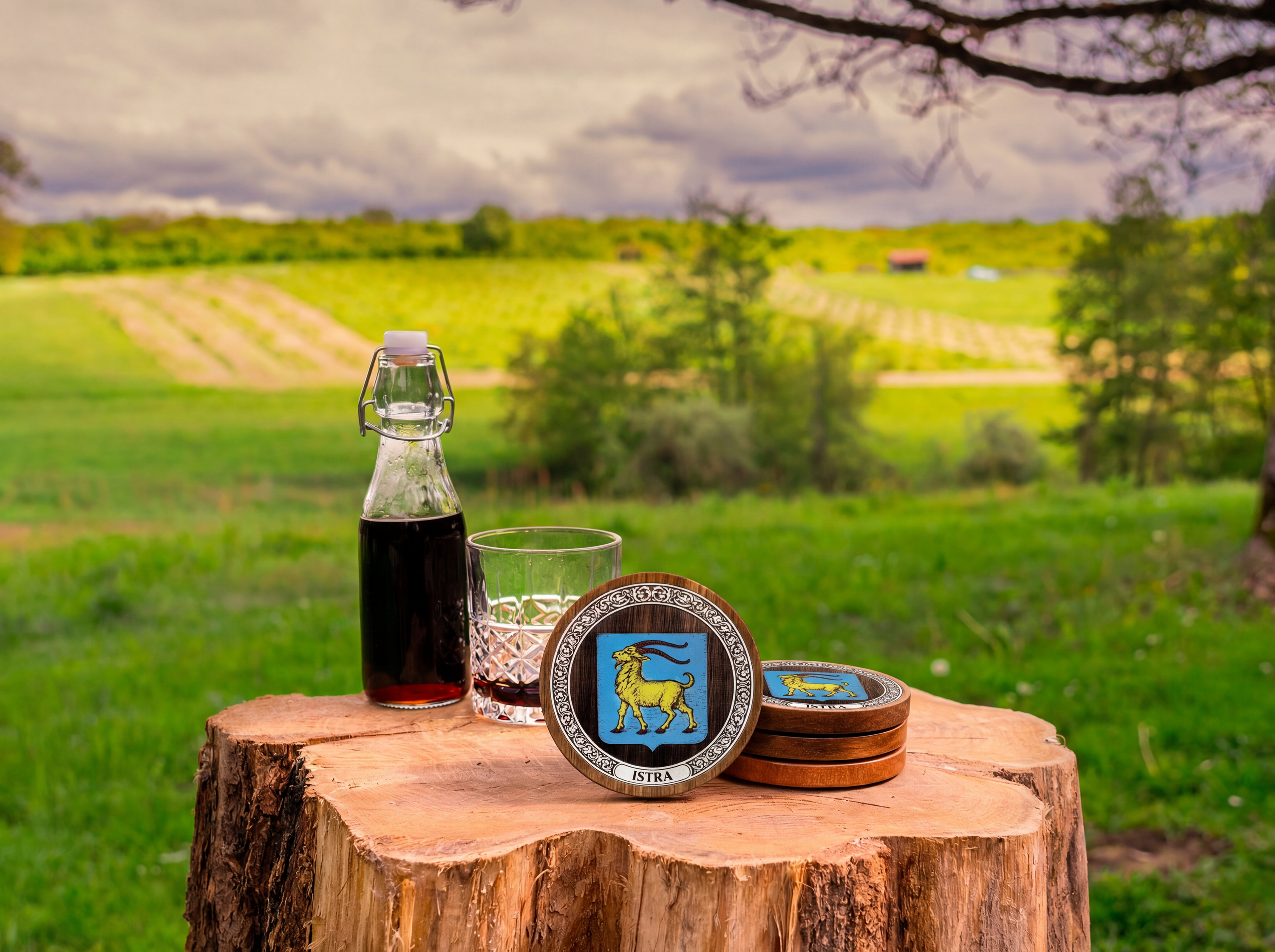 Istria Coat of Arms – Full-Colour Hand-Painted Coaster Set