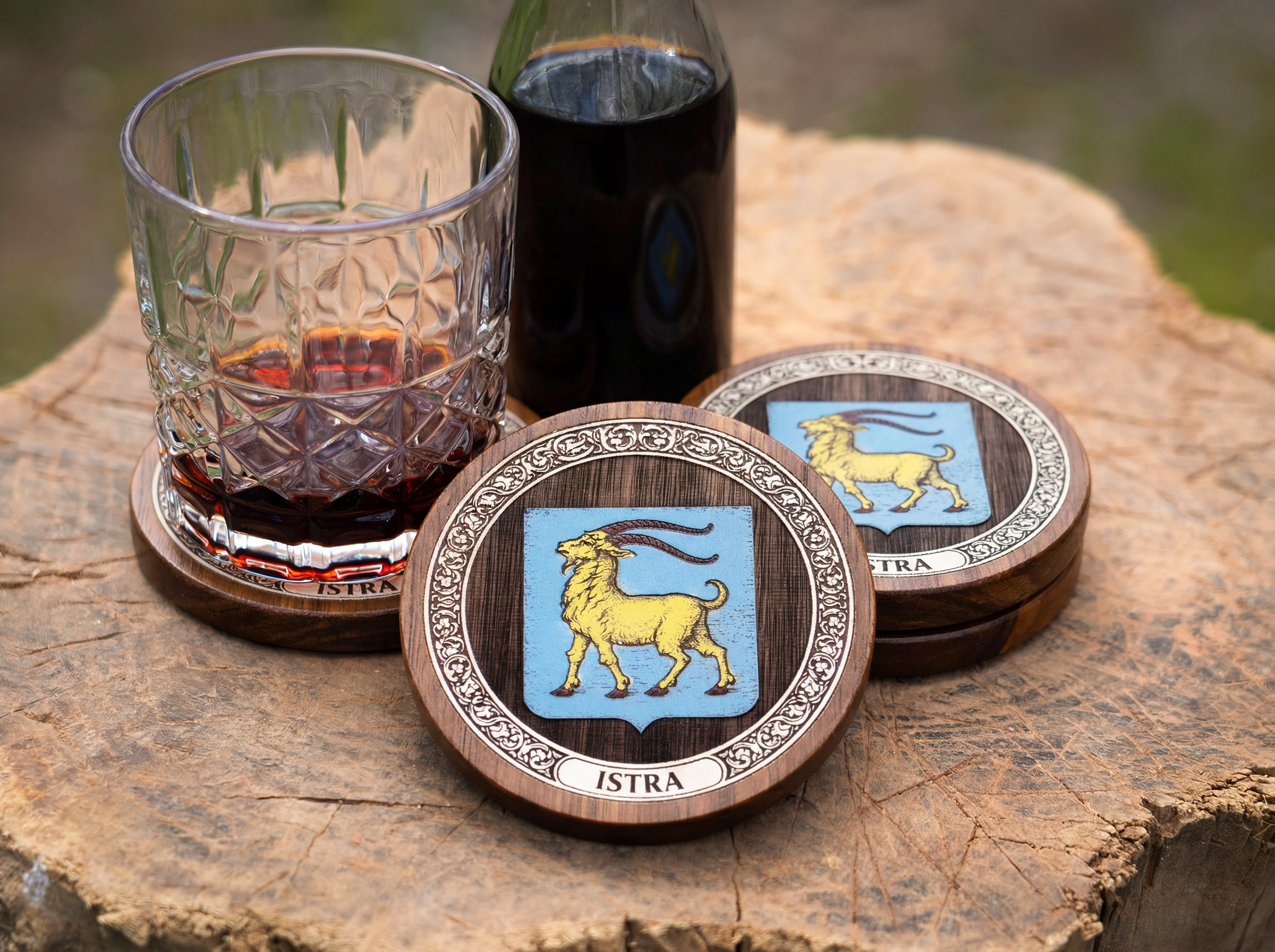 Istria Coat of Arms – Full-Colour Hand-Painted Coaster Set