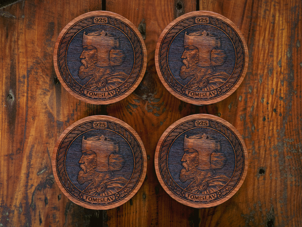 King Tomislav – Acacia Wood Coaster Set