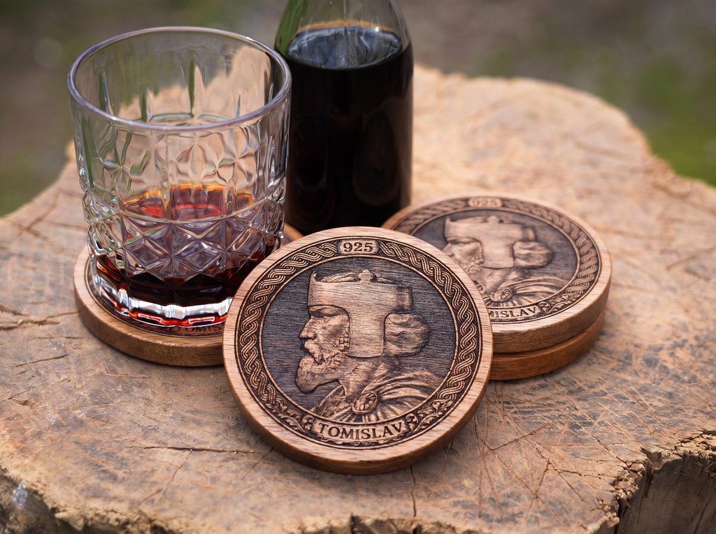 King Tomislav – Acacia Wood Coaster Set