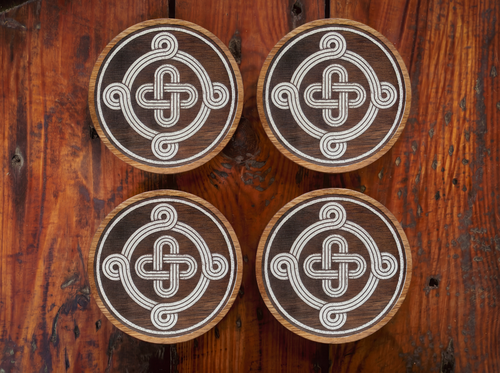 Croatian Pleter – Acacia Wood Coaster Set