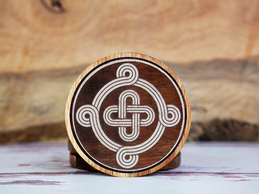 Croatian Pleter – White Painted Coaster Set