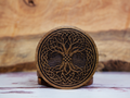 Tree of Life Croatian Coaster Set – Natural Acacia Wood